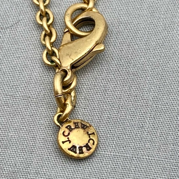 J. Crew Amber & Clear Crystal Cluster Necklace With Brown Bow Accent - Picture 9 of 12